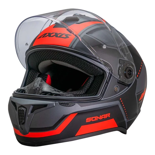 CASCO PARA MOTO AXXIS FF112C DRAKEN S SONAR B5 ROJO FLUOR MATE - 3