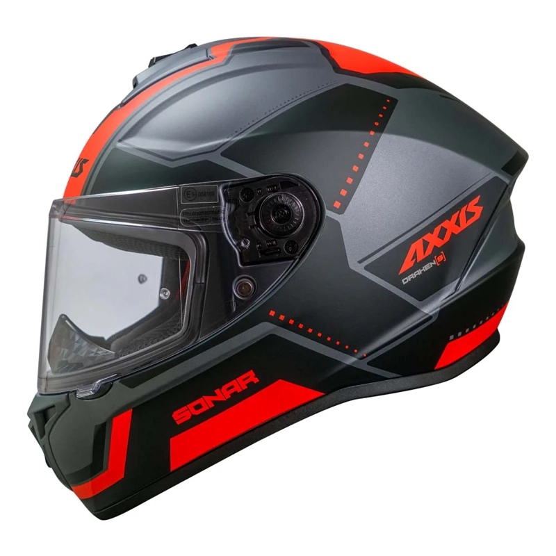 CASCO PARA MOTO AXXIS FF112C DRAKEN S SONAR B5 ROJO FLUOR MATE - 4