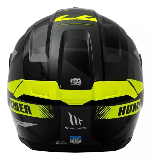 CASCO MT FF114 HUMMER QUO B13 AMARILLO FLUOR BRILLO - 4