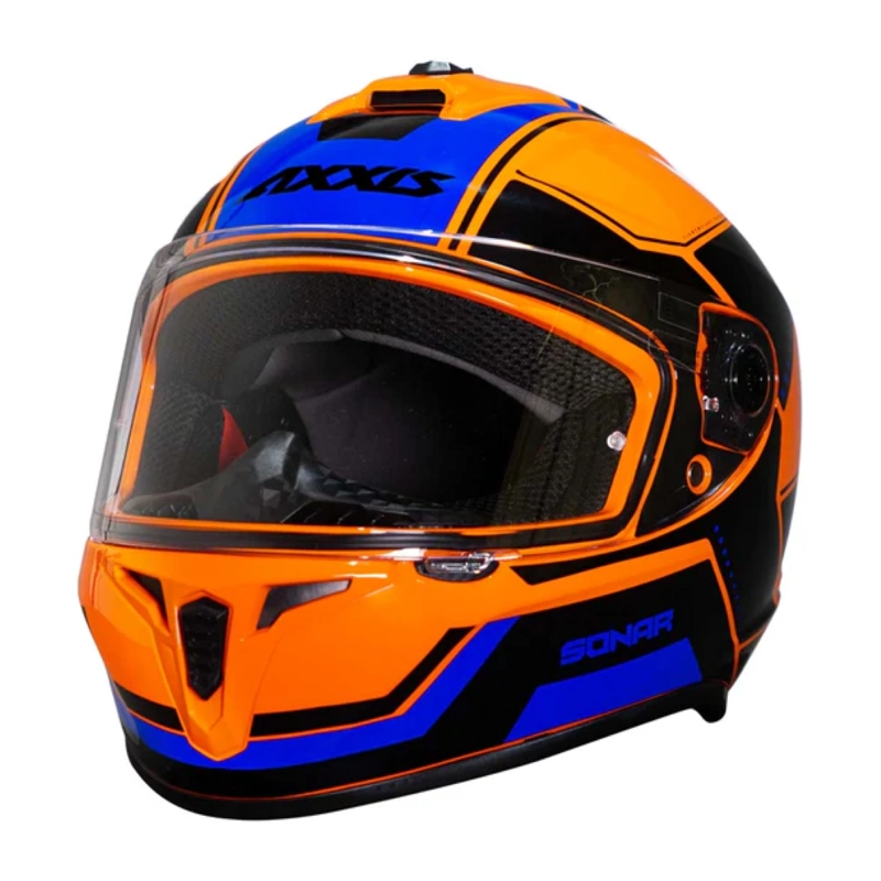 CASCO PARA MOTO AXXIS FF112C DRAKEN S SONAR C4 NARANJA BRILLO - 1