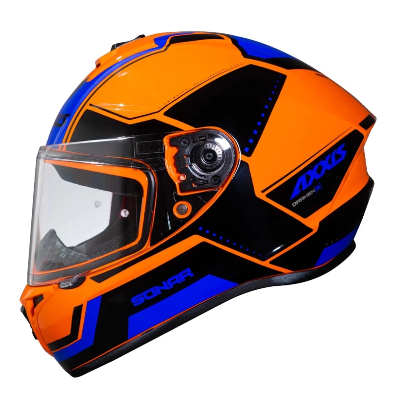 CASCO PARA MOTO AXXIS FF112C DRAKEN S SONAR C4 NARANJA BRILLO - 3
