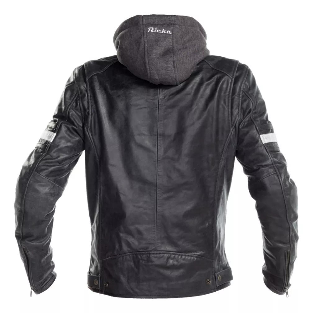 CHAQUETA PARA MOTO RICHA CUERO TOULON 2 BLACK - 3
