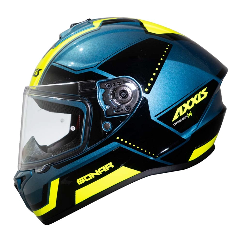 CASCO DE MOTO AXXIS DRAKEN S SONAR E17 AZUL BRILLO - 1