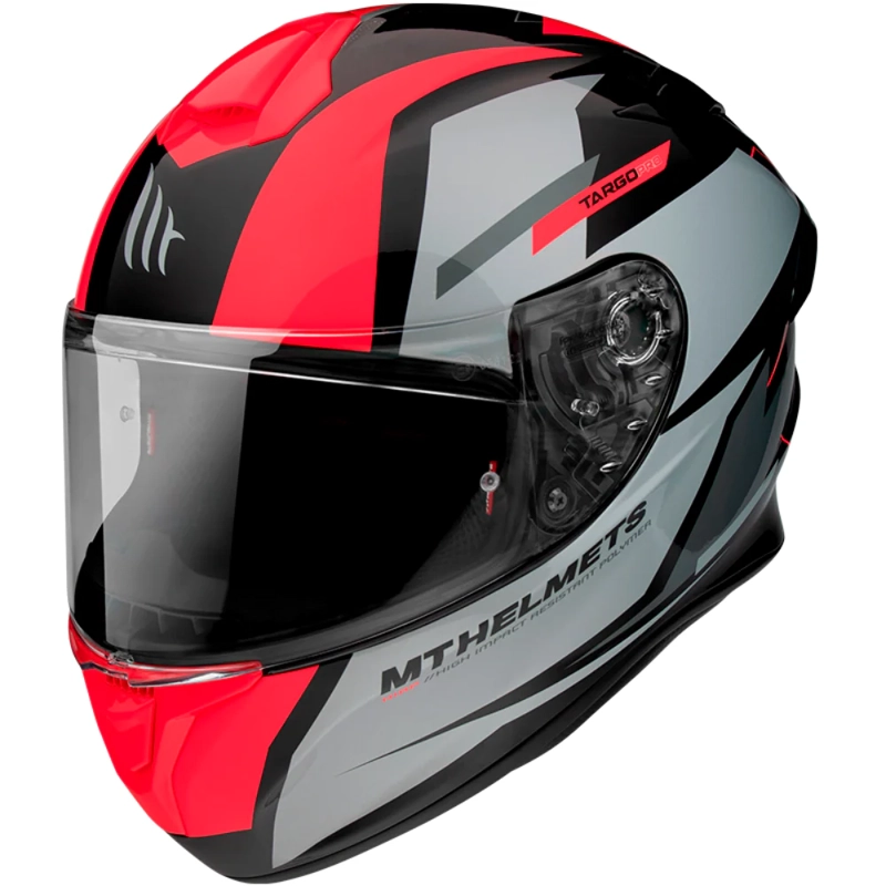 CASCO PARA MOTO MT FF106 TARGO PRO SOUND A5 ROJO BRILLO - 1