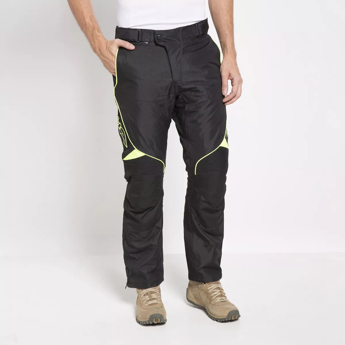 PANTALÓN PARA MOTO RICHA CAMARGUE BLACK/ FLUOR YELLOW - 2