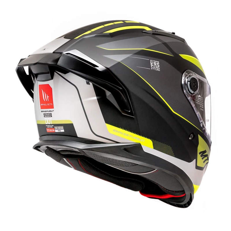CASCO DE MOTO MT BRAKER SV PURSUIT AMARILLO FLUOR MATE - 4