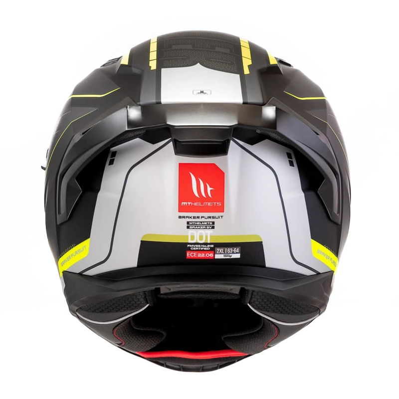 CASCO DE MOTO MT BRAKER SV PURSUIT AMARILLO FLUOR MATE - 5