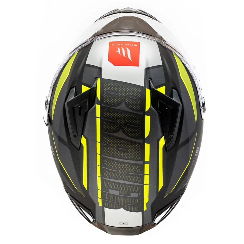 CASCO DE MOTO MT BRAKER SV PURSUIT AMARILLO FLUOR MATE - 6