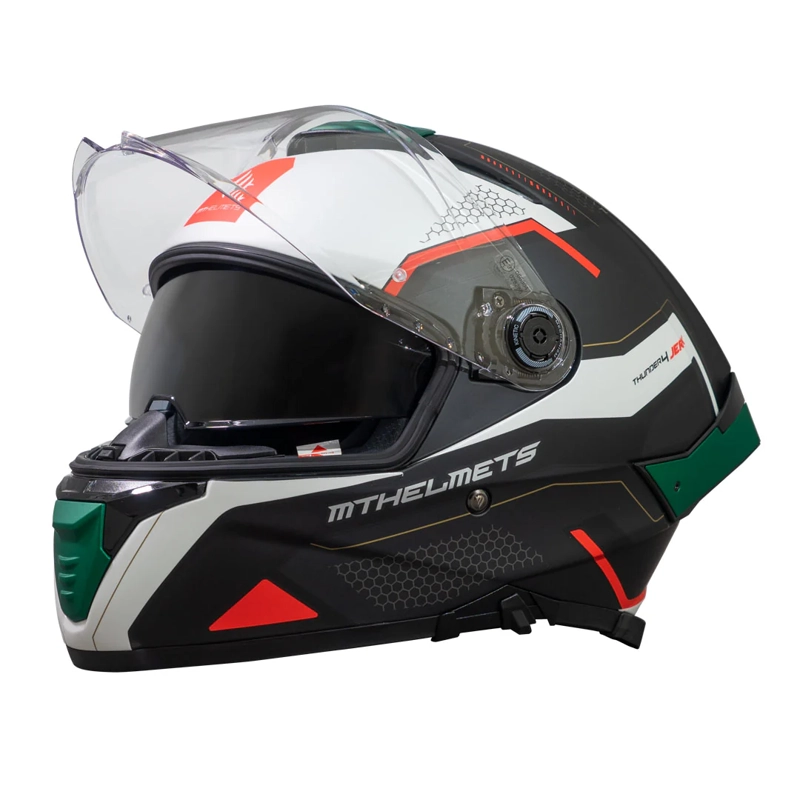 CASCO DE MOTO MT  THUNDER 4 SV JERK B6 VERDE PERLA MATE S + PINLOCK MT-V-28 - 2