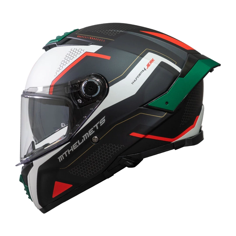 CASCO DE MOTO MT  THUNDER 4 SV JERK B6 VERDE PERLA MATE S + PINLOCK MT-V-28 - 3