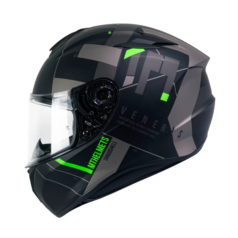CASCO DE MOTO MT TARGO VENERIS B6 VERDE FLUOR MATE - 2