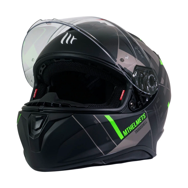 CASCO DE MOTO MT TARGO VENERIS B6 VERDE FLUOR MATE - 3