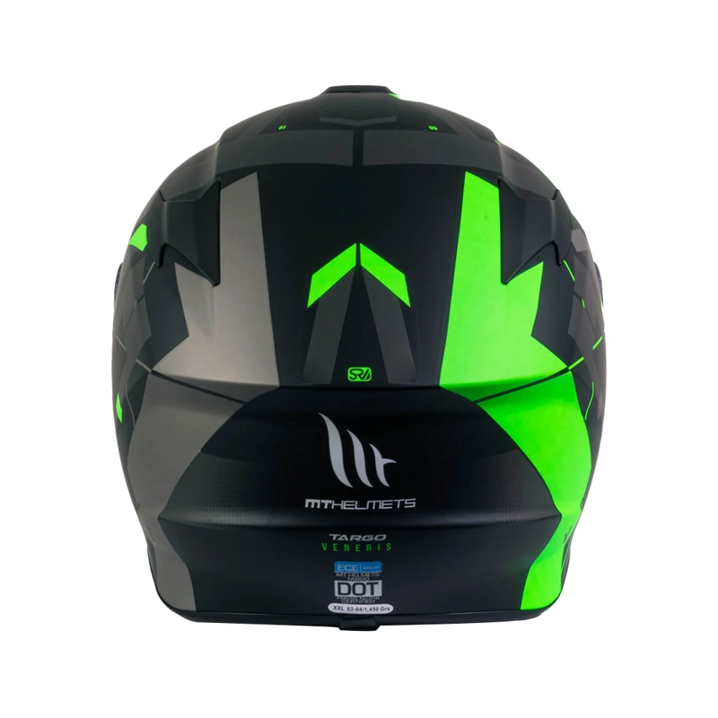 CASCO DE MOTO MT TARGO VENERIS B6 VERDE FLUOR MATE - 4