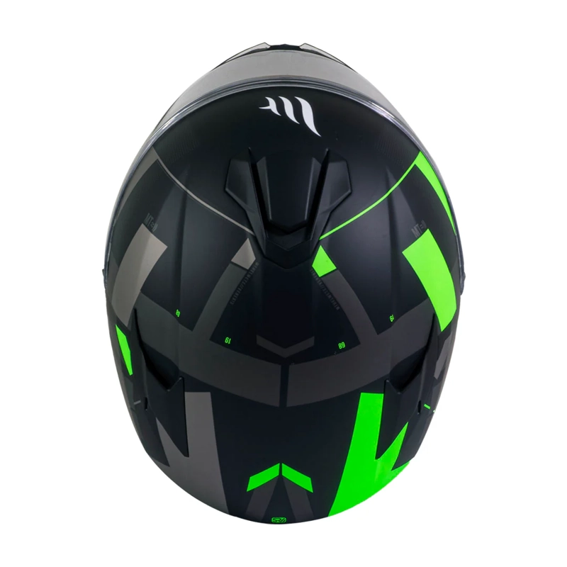 CASCO DE MOTO MT TARGO VENERIS B6 VERDE FLUOR MATE - 5