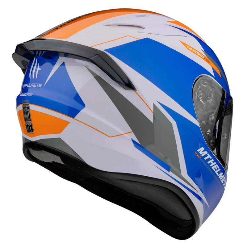 CASCO PARA  MOTO MT FF106 TARGO PRO SOUND D4 NARANJA PERLA BRILLO - 3