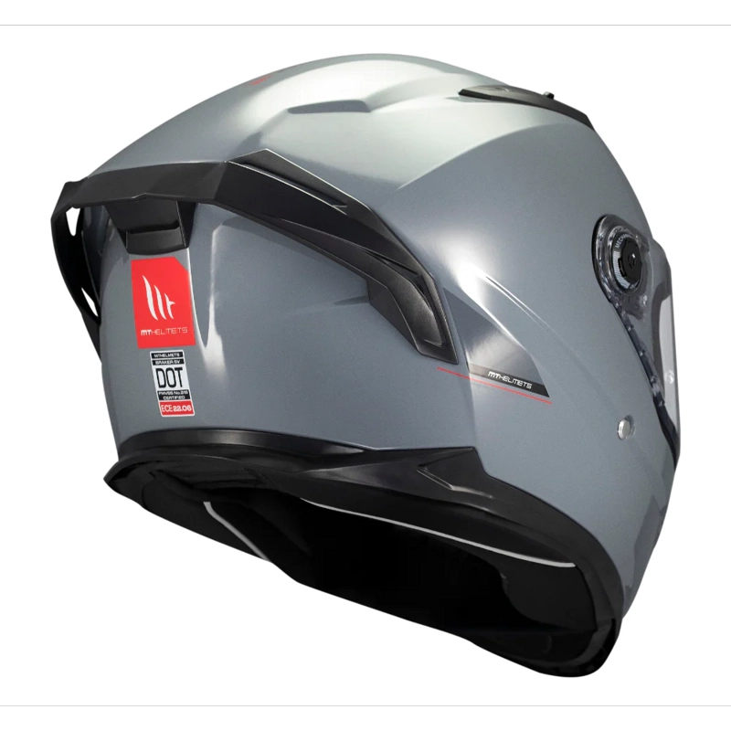 CASCO PARA MOTO MT FF128SV BRAKER SV SOLID A12 GRIS BRILLO - 5