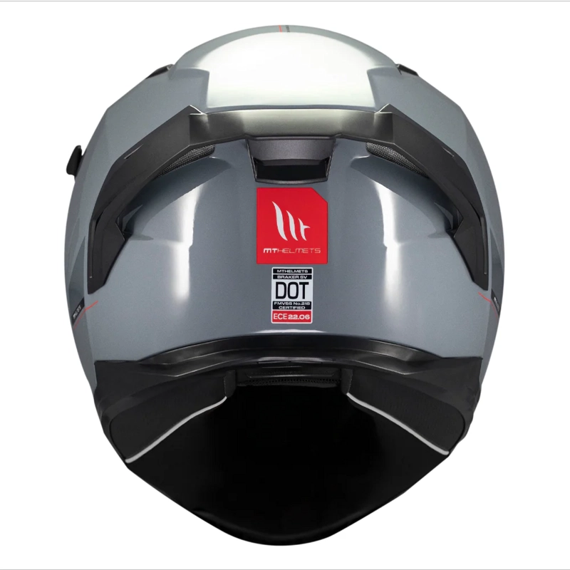 CASCO PARA MOTO MT FF128SV BRAKER SV SOLID A12 GRIS BRILLO - 6