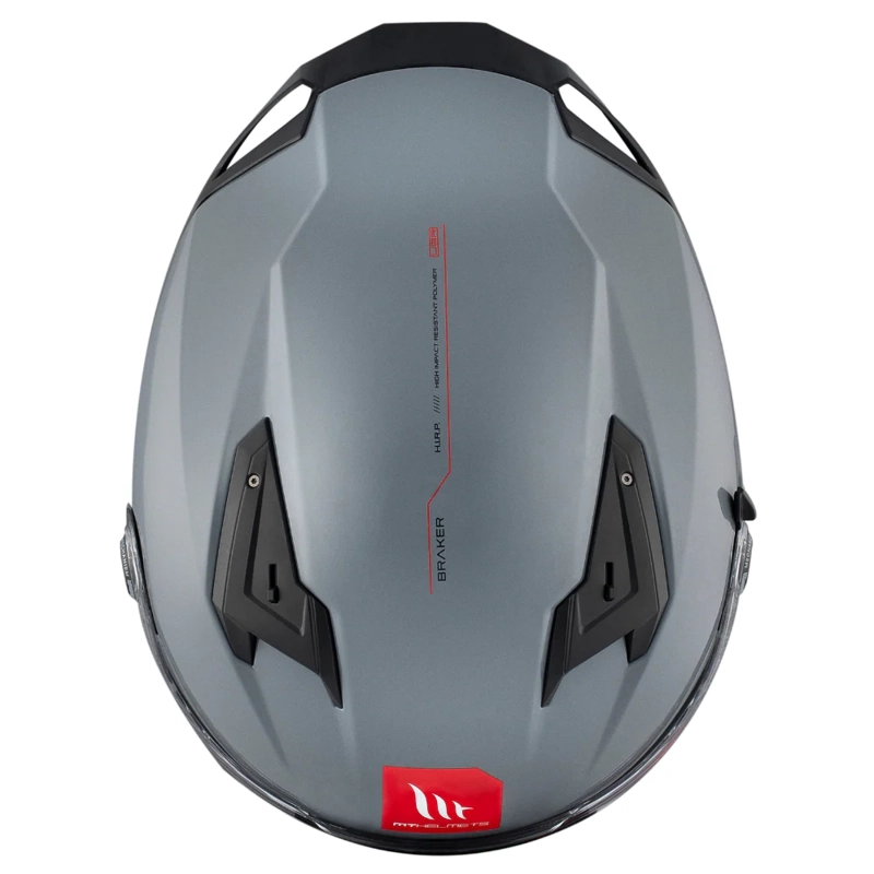 CASCO PARA MOTO MT FF128SV BRAKER SV SOLID A12 GRIS BRILLO - 7
