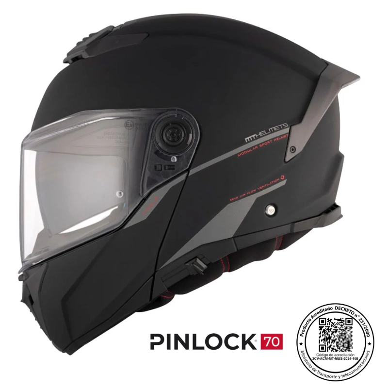 CASCO MT FU404SV ATOM 2 SV SOLID A1 NEGRO MATE S + PINLOCK - 2