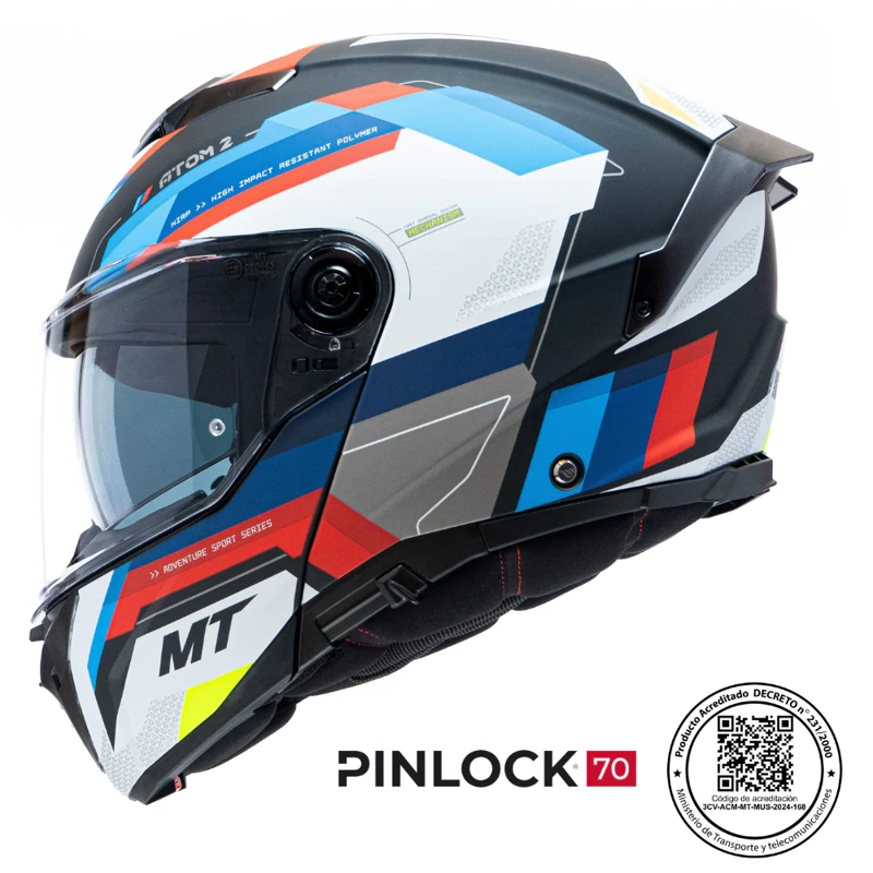 CASCO PARA MOTO  MT FU404SV ATOM 2 SV BAST A1 NEGRO MATE + PINLOCK - 8