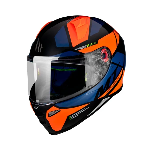 CASCO PARA MOTO MT FF110 REVENGE 2 SCALPEL A4 NARANJA FLUOR MATE - 1