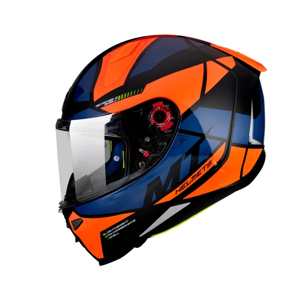 CASCO PARA MOTO MT FF110 REVENGE 2 SCALPEL A4 NARANJA FLUOR MATE - 2