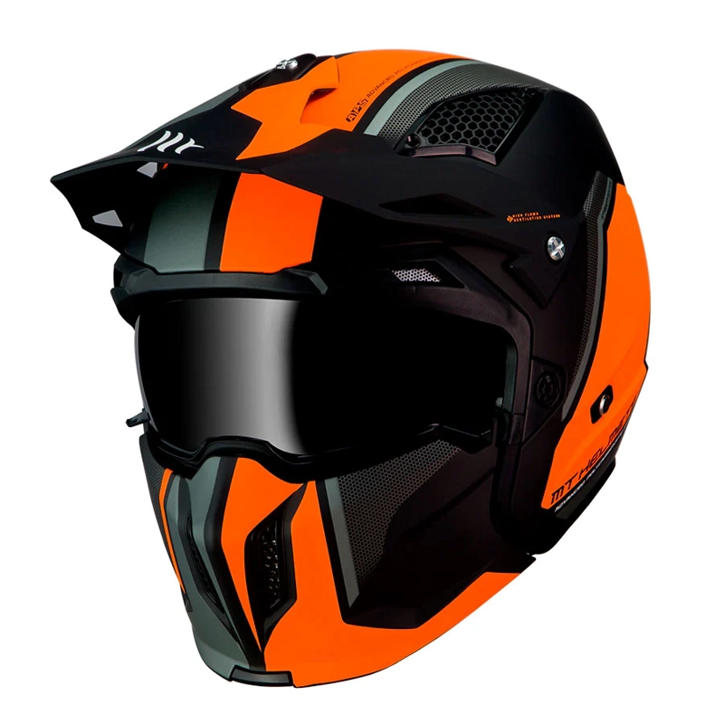 CASCO PARA MOTO MT TR902X STREETFIGHTER SV TWIN C4 NARANJA/FLUOR MATE - 1