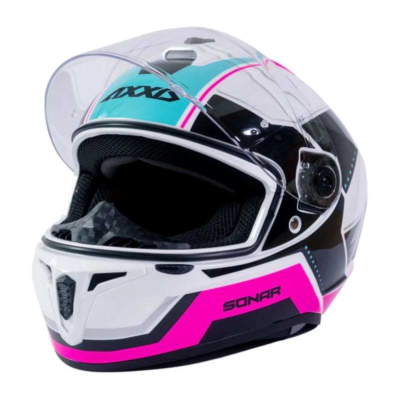 CASCO PARA MOTO AXXIS FF112C DRAKEN S SONAR A8 ROSA FLUOR BRILLO - 4