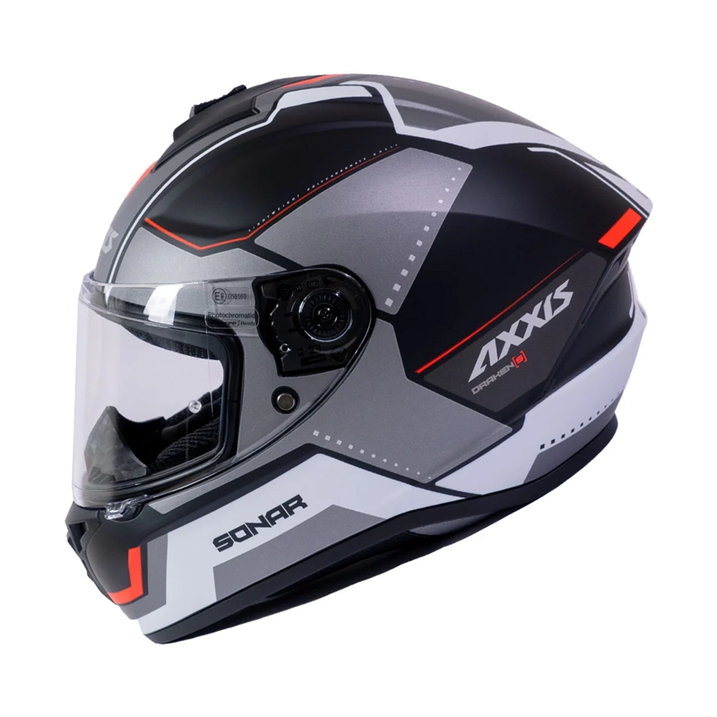 CASCO PARA MOTO AXXIS FF112C DRAKEN S SONAR B15 ROJO FLUOR MATE - 4