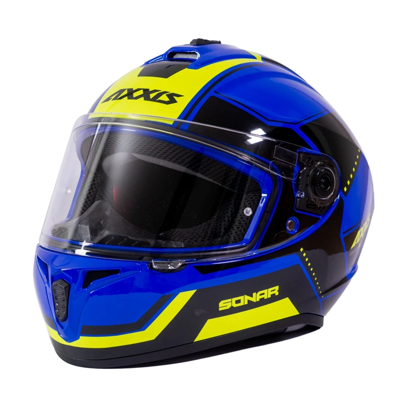 CASCO PARA MOTO AXXIS FF112C DRAKEN S SONAR E7 AZUL BRILLO - 1
