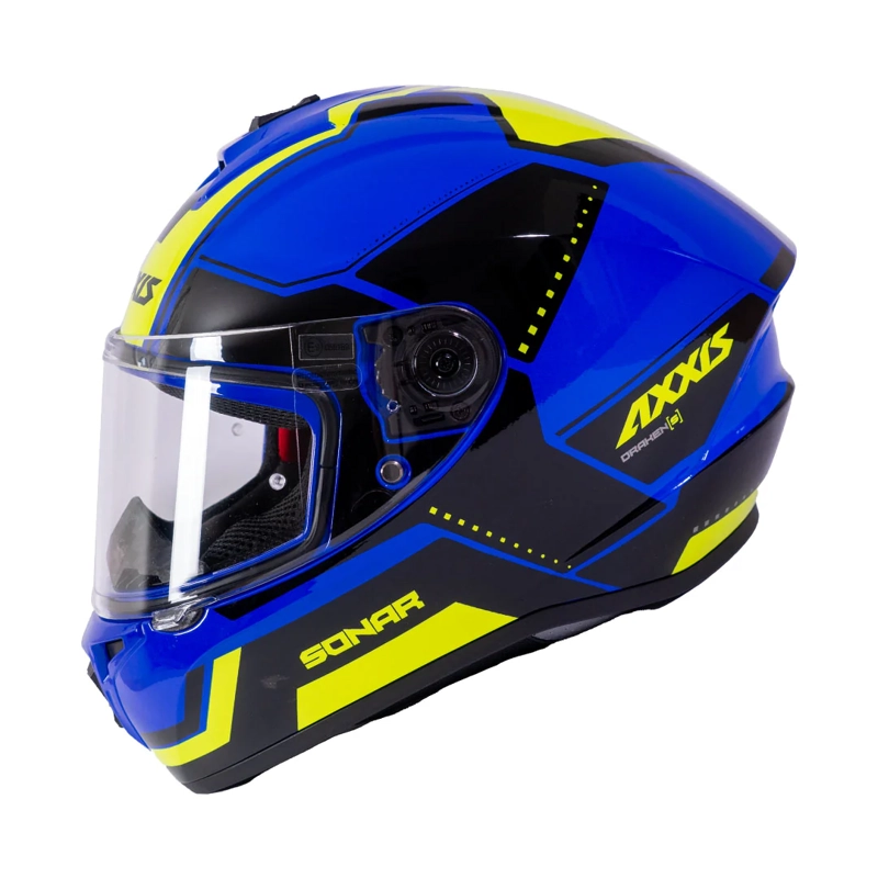 CASCO PARA MOTO AXXIS FF112C DRAKEN S SONAR E7 AZUL BRILLO - 4