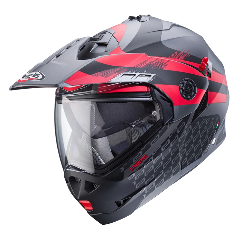 CASCO PARA MOTO CABERG TOURMAX X SARABE MATT GUN METAL/BLACK/RED - 1