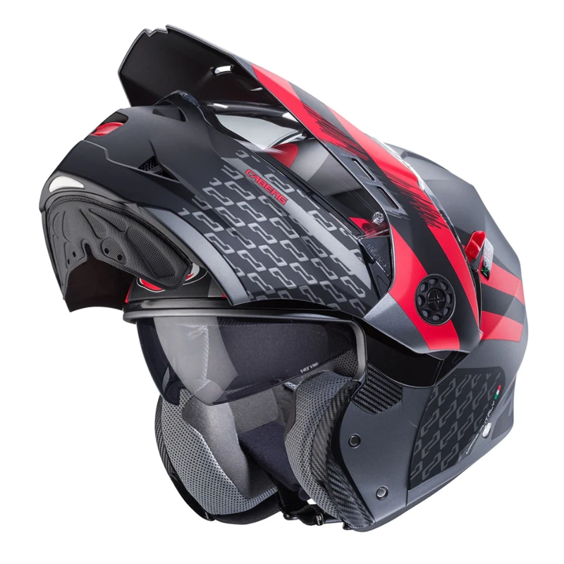 CASCO PARA MOTO CABERG TOURMAX X SARABE MATT GUN METAL/BLACK/RED - 2