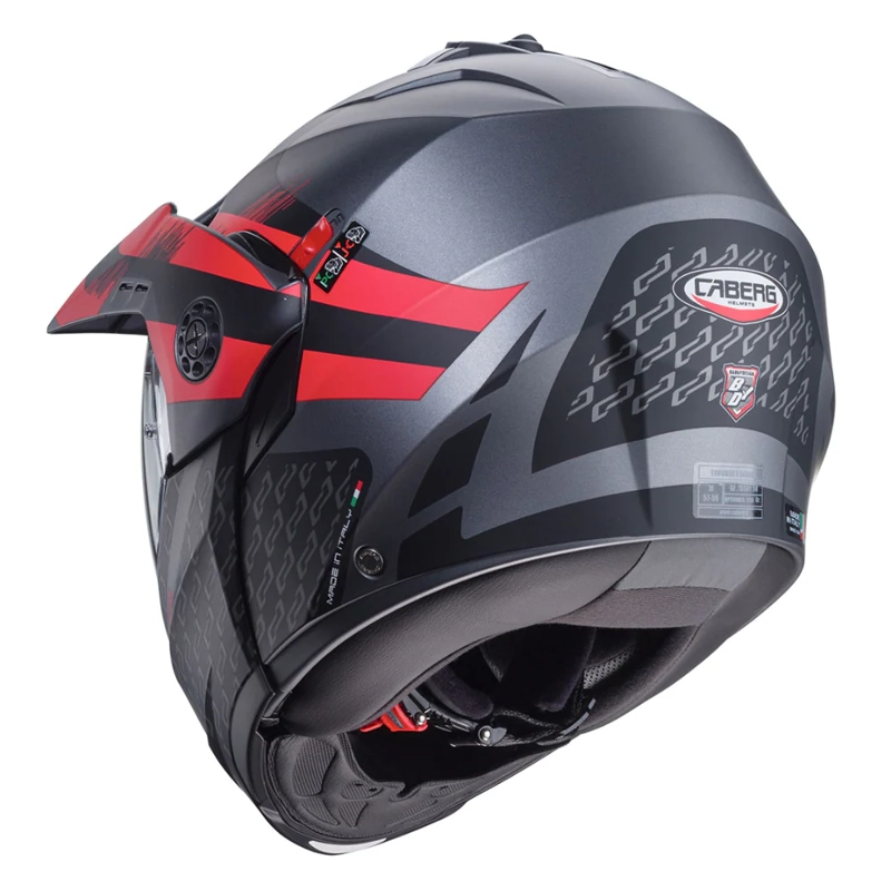 CASCO PARA MOTO CABERG TOURMAX X SARABE MATT GUN METAL/BLACK/RED - 4