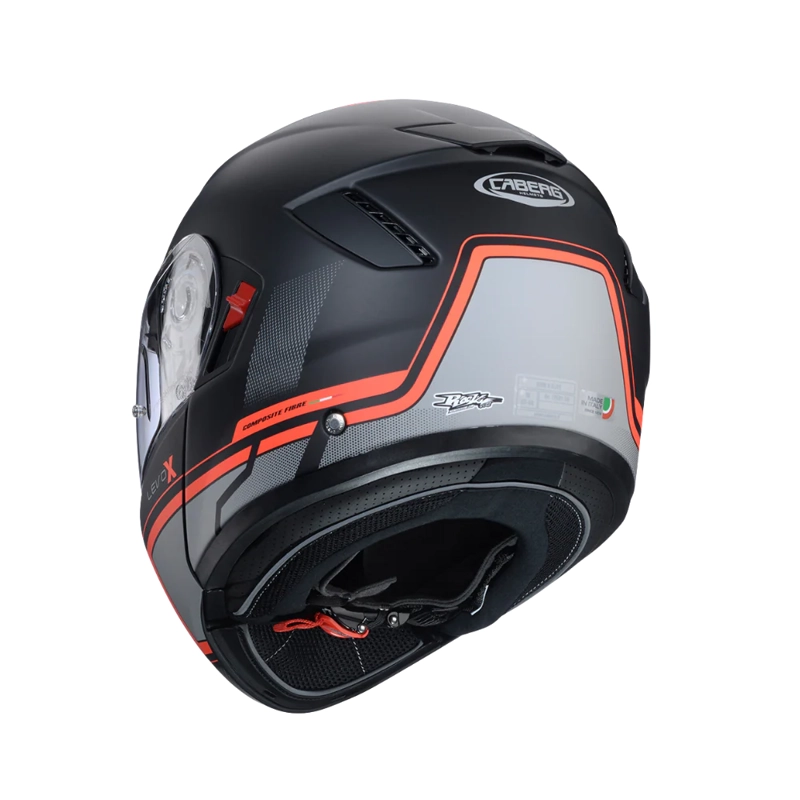 CASCO PARA MOTO CABERG LEVO X ELITE MATT BACK/GREY/RED FLUOR - 4