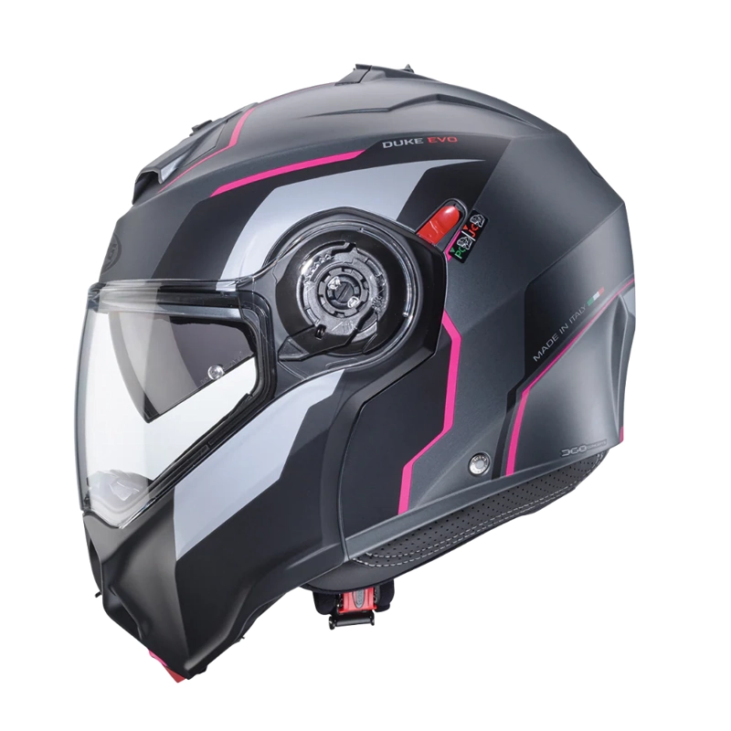CASCO PARA MOTO CABERG DUKE EVO MOVE MATT GUN METAL/BLACK/FUCHSIA - 1