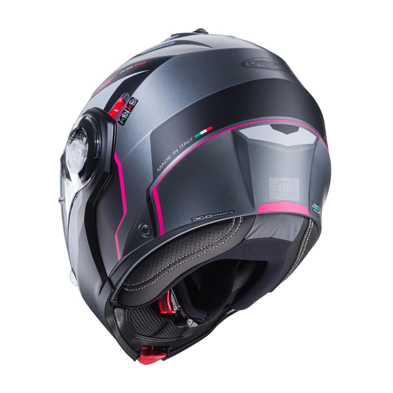 CASCO PARA MOTO CABERG DUKE EVO MOVE MATT GUN METAL/BLACK/FUCHSIA - 3