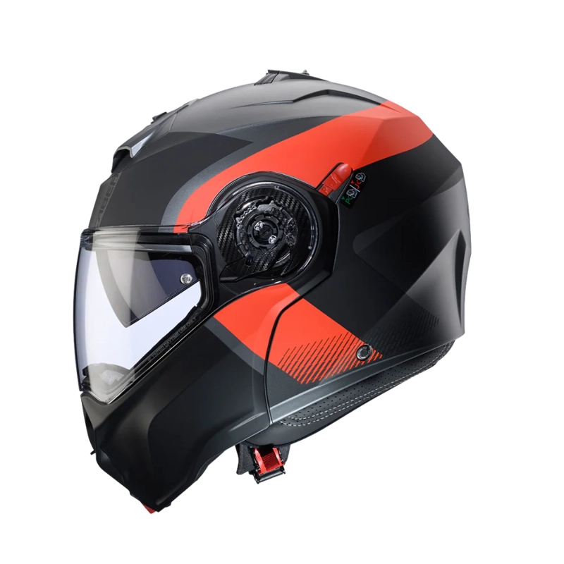 CASCO PARA MOTO CABERG DUKE EVO INDY MATT GUN METAL/RED FLUOR/BLACK - 2