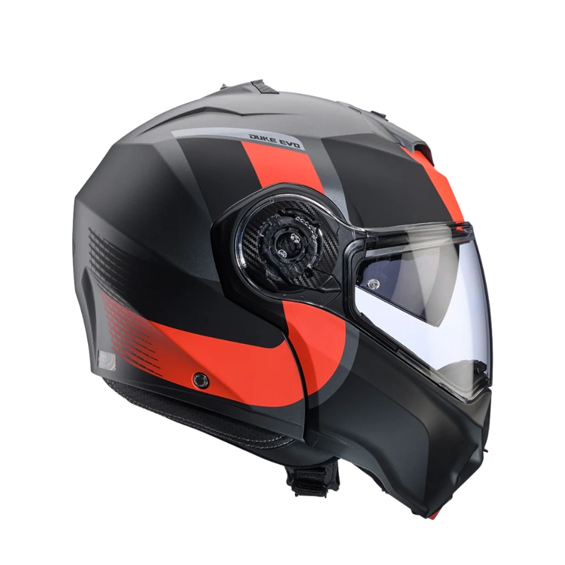 CASCO PARA MOTO CABERG DUKE EVO INDY MATT GUN METAL/RED FLUOR/BLACK - 3