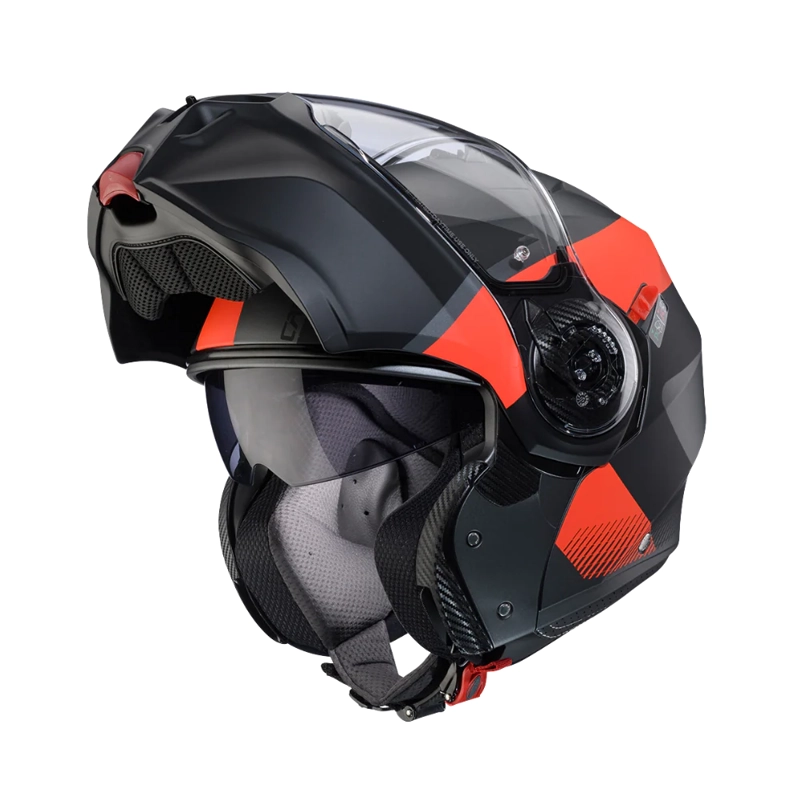 CASCO PARA MOTO CABERG DUKE EVO INDY MATT GUN METAL/RED FLUOR/BLACK - 4
