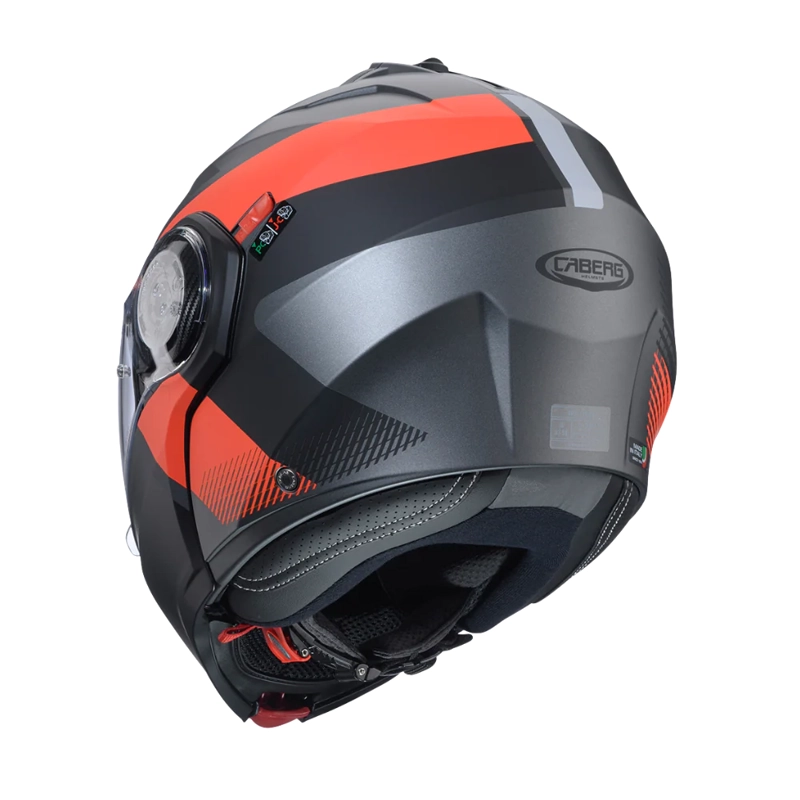 CASCO PARA MOTO CABERG DUKE EVO INDY MATT GUN METAL/RED FLUOR/BLACK - 5