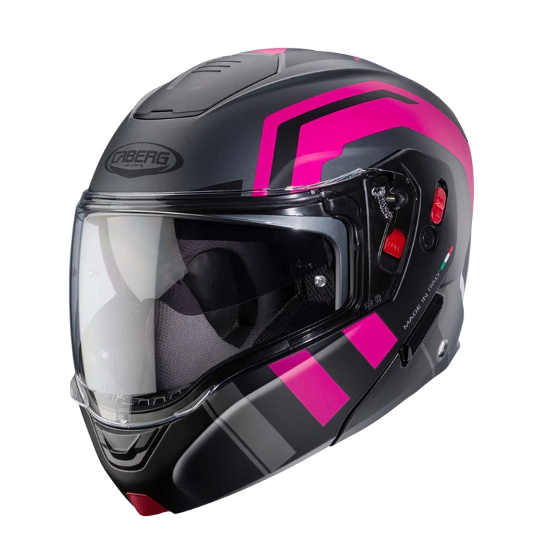 CASCO PARA MOTO CABERG HORUS X ROAD MATT GUN METAL/BLACK/FUCHSIA - 2