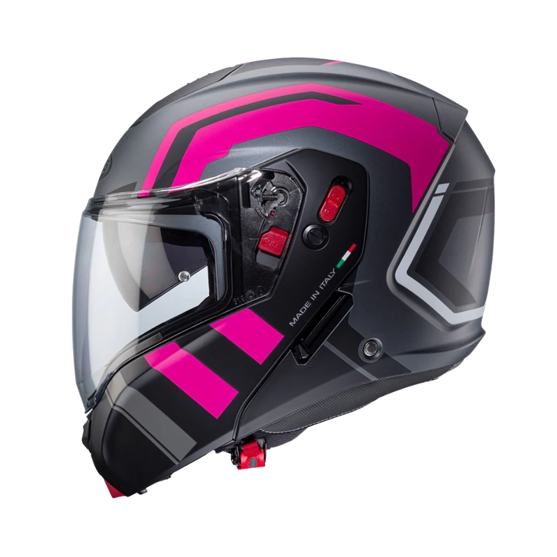 CASCO PARA MOTO CABERG HORUS X ROAD MATT GUN METAL/BLACK/FUCHSIA - 4