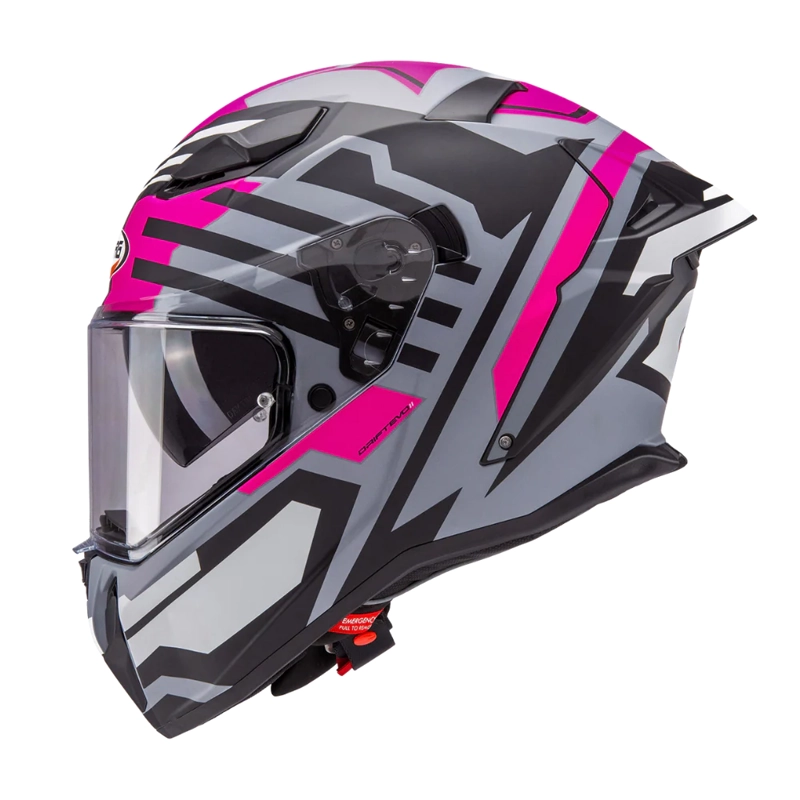 CASCO PARA MOTO CABERG DRIFT EVO II HORIZON MATT GREY/BLACK/FUCHSIA - 2