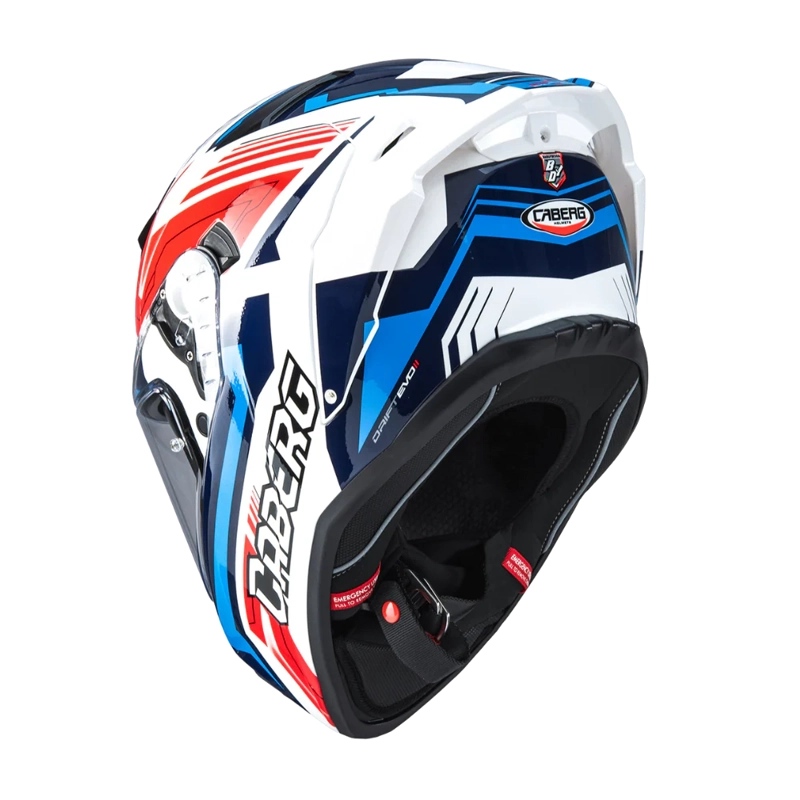 CASCO PARA MOTO CABERG DRIFT EVO II JARAMA WHITE/RED/BLUE - 4