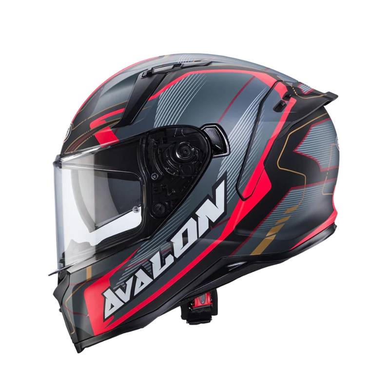 CASCO PARA MOTO CABERG AVALON X OPTIC MATT BLACK/GREY/RED - 2