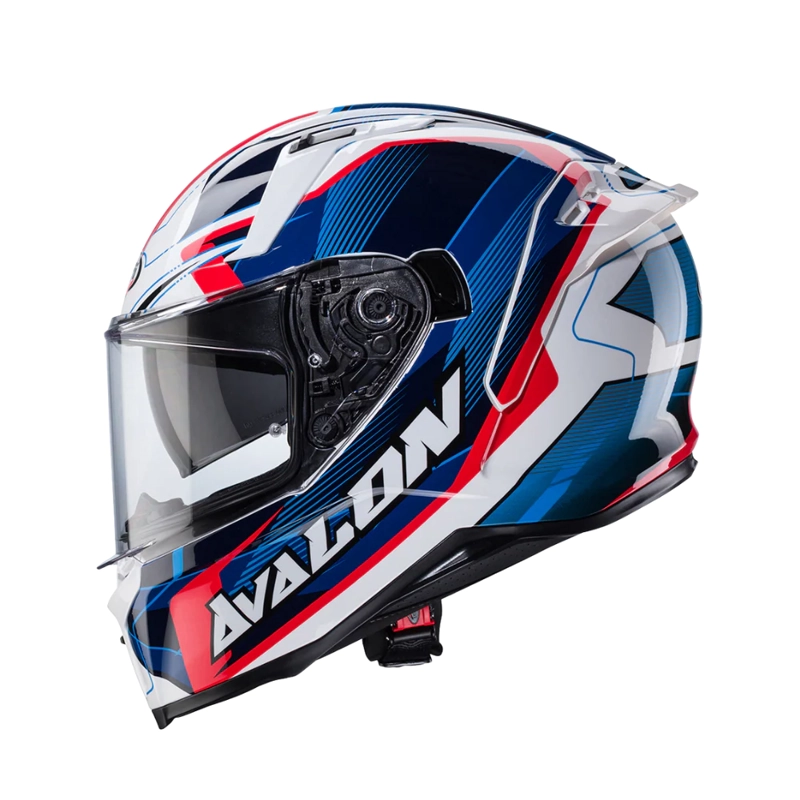 CASCO PARA MOTO CABERG AVALON X OPTIC WHITE/BLUE/RED - 2