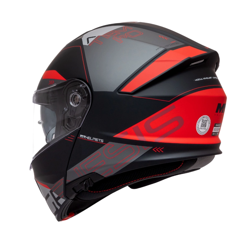 CASCO PARA MOTO MT FU935SV GENESIS SV ATEMPO ROJO/ GRIS/ NEGRO MATE - 5