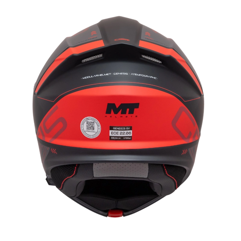 CASCO PARA MOTO MT FU935SV GENESIS SV ATEMPO ROJO/ GRIS/ NEGRO MATE - 6