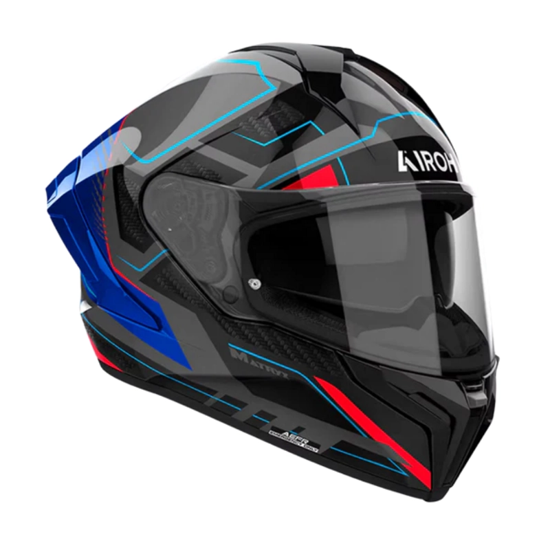 CASCO PARA MOTO AIROH MATRYX ROCKET AZUL/ROJO BRILLO - 2